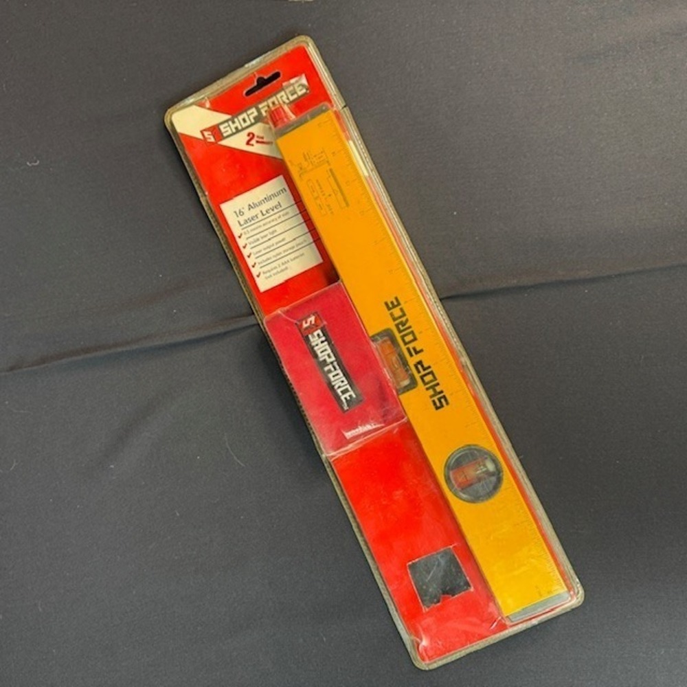 Shop Force 16 inch Laser Level Bubble Level Combo Vintage NEW